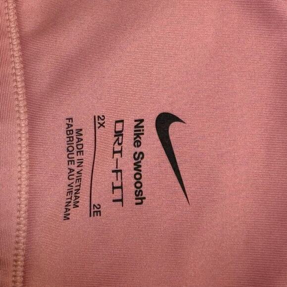 Nike Dri-FIT Plus Size Sports Bra 2X Pink Racerback Padded Swoosh Logo - Picture 3 of 9